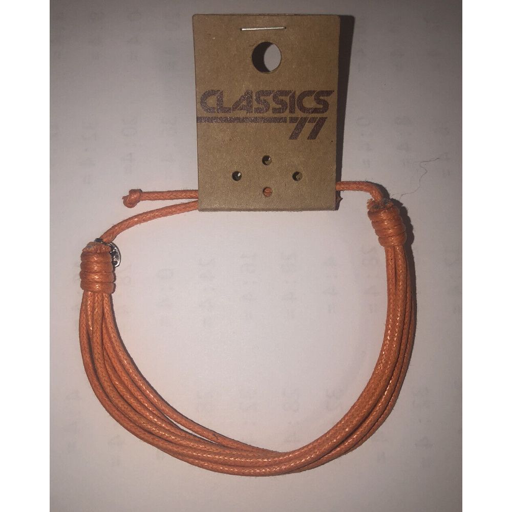 Classics 77 Adjustable‎ Orange Cords Bracelet Anklet Boho Beach